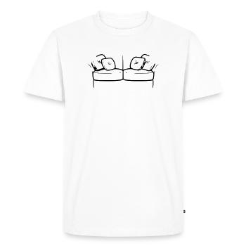 Sofa Couch Silhouette Chill Vector - Men's Premium Organic T-Shirt - white - Front - Nico (187cm)