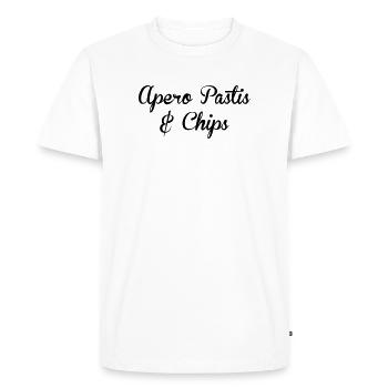 aperitif pastis and chips - Alcohol - Men's Premium Organic T-Shirt - white - Front - Nico (187cm)