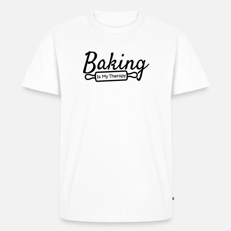 Baking Is My Therapy – Backen Spruch - Männer Premium Bio T-Shirt - Weiß