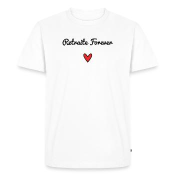 RETRAITE. RETRAITE. RETRAITEE. RETRAITE - T-shirt Premium bio Homme - blanc - Devant - Nico (187cm)