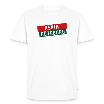 Logo du bloc de couleur Askim Göteborg - T-shirt Premium bio Homme - blanc - Devant - Nico (187cm)