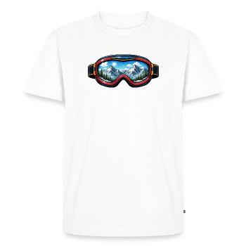  Skibrille Landschaft - Männer Premium Bio T-Shirt - Weiß - Vorne - Nico (187cm)
