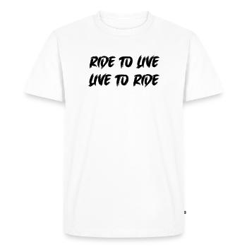 ride to live - Men's Premium Organic T-Shirt - white - Front - Nico (187cm)