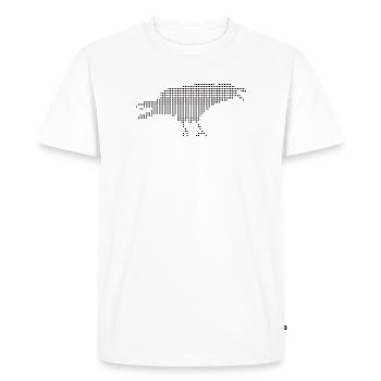 Silhouette Punt Pixel Corbeau - T-shirt Premium bio Homme - blanc - Devant - Nico (187cm)