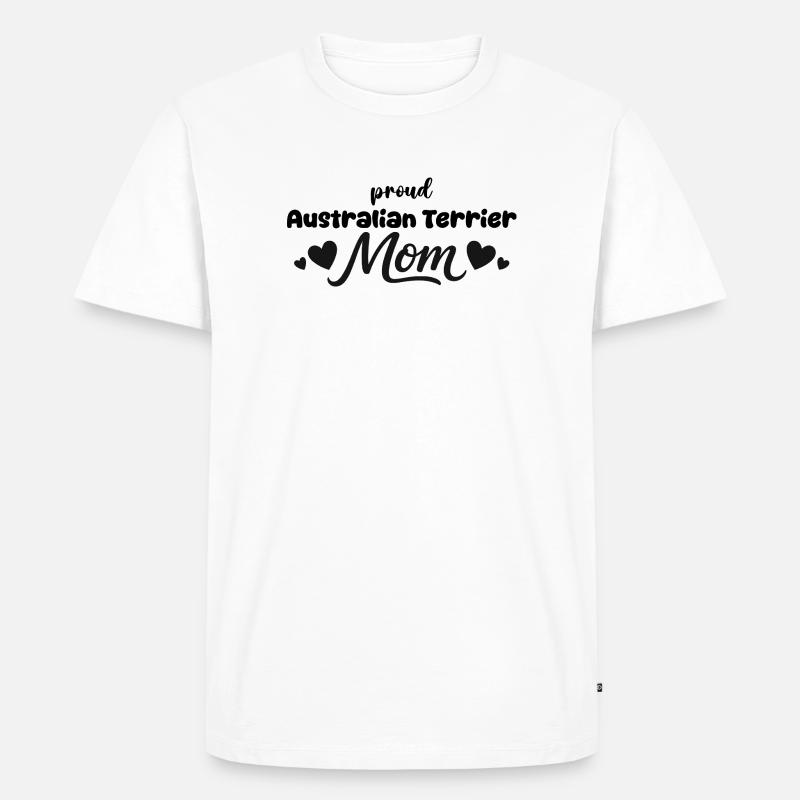  Stolze Aussie Terrier Mutter, Australischer - Männer Premium Bio T-Shirt - Weiß