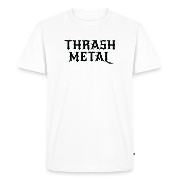 Thrash Metal Logo Tee - T-shirt Premium bio Homme - blanc - Devant - Nico (187cm)