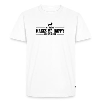 KELPIE me rend heureux - T-shirt Premium bio Homme - blanc - Devant - Nico (187cm)