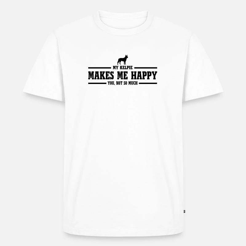 KELPIE makes me happy - Männer Premium Bio T-Shirt - Weiß