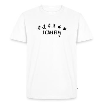 Saut en longueur - T-shirt Premium bio Homme - blanc - Devant - Nico (187cm)