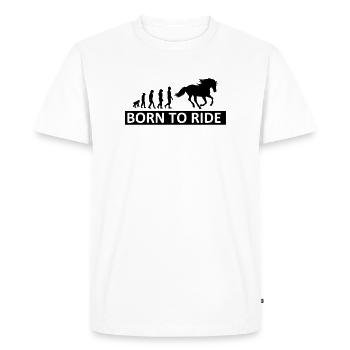 Chevaux cheval,équitation,poney,cow-boy,trot,galop - T-shirt Premium bio Homme - blanc - Devant - Nico (187cm)