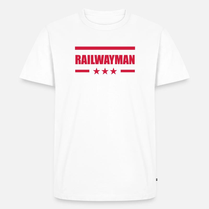 Eisenbahner / Eisenbahnen / Eisenbahn / Bahn - Männer Premium Bio T-Shirt - Weiß