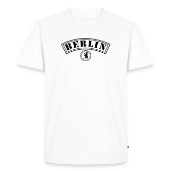 Berlin avec ours - T-shirt Premium bio Homme - blanc - Devant - Nico (187cm)