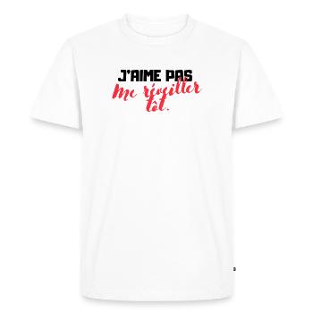 Anti-matinal - T-shirt humoristique - T-shirt Premium bio Homme - blanc - Devant - Nico (187cm)