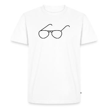 Glasses Outline Design - Men's Premium Organic T-Shirt - white - Front - Nico (187cm)