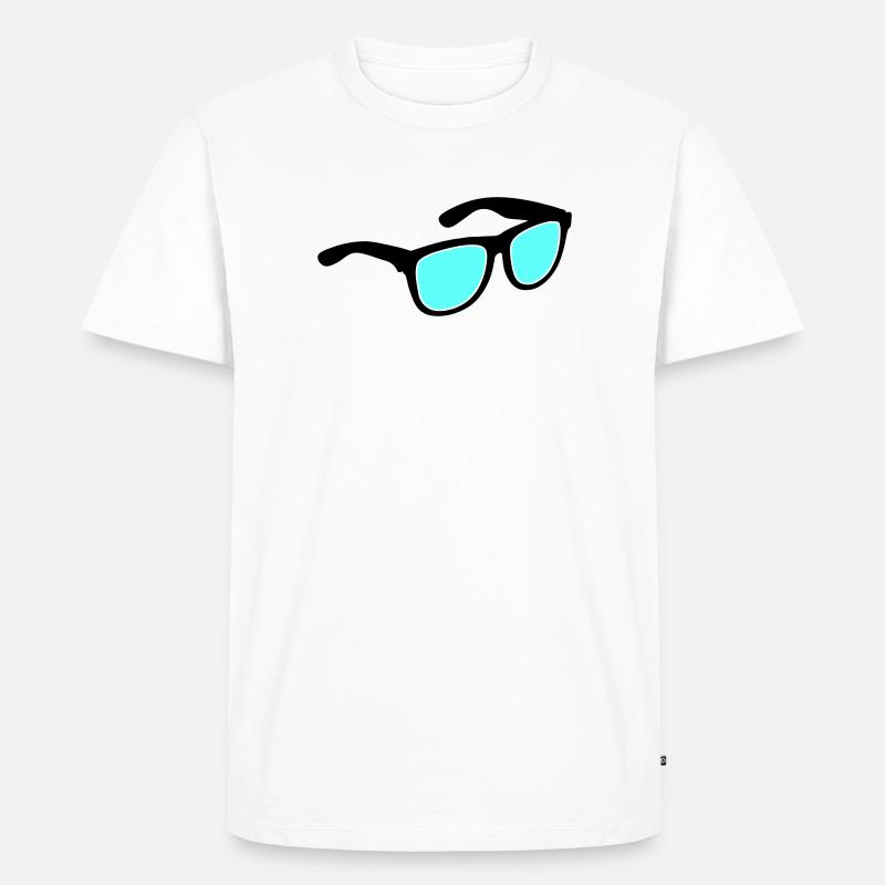 Brille Sonnenbrille - Männer Premium Bio T-Shirt - Weiß