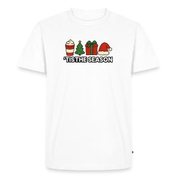 Tis the Season Festive Christmas Crew - Men's Premium Organic T-Shirt - white - Front - Nico (187cm)