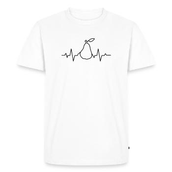 Gift for nutrition fans, pear heartbeat - Men's Premium Organic T-Shirt - white - Front - Nico (187cm)