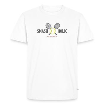 Tennis SMASH-o-holic Hoodie, Socks, Pillow - Men's Premium Organic T-Shirt - white - Front - Nico (187cm)