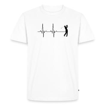 Golf Heartbeat Golfing Women - Men's Premium Organic T-Shirt - white - Front - Nico (187cm)