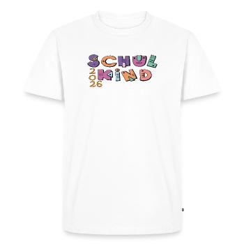 Lettres colorées pour les écoliers 2026 - T-shirt Premium bio Homme - blanc - Devant - Nico (187cm)