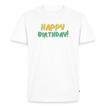Bon anniversaire - T-shirt Premium bio Homme - blanc - Devant - Nico (187cm)