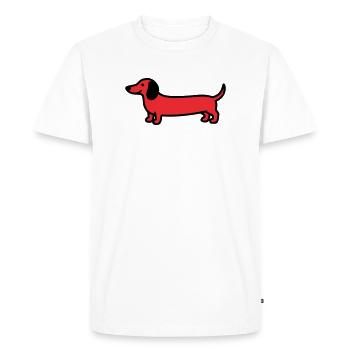 Vecteur de profil teckel de chien de chasse - T-shirt Premium bio Homme - blanc - Devant - Nico (187cm)