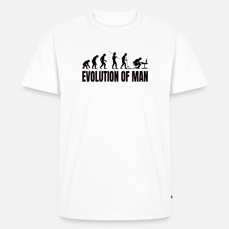Programmierer Computerfreak Evolution - Männer Premium Bio T-Shirt - Weiß