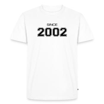 Depuis 2002 année de naissance ou d'évènement - T-shirt Premium bio Homme - blanc - Devant - Nico (187cm)
