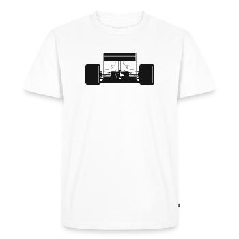 Voiture de formule arrière Voitures de course Symbole de course - T-shirt Premium bio Homme - blanc - Devant - Nico (187cm)