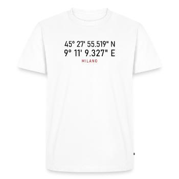 Milano Red Lettering Coordinates - Men's Premium Organic T-Shirt - white - Front - Nico (187cm)