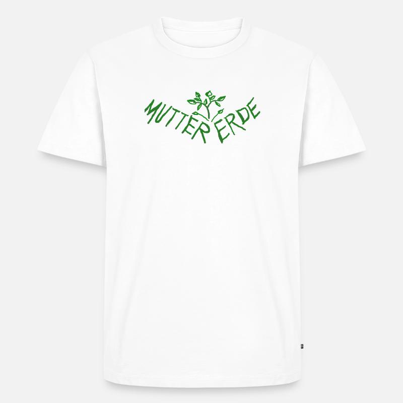 Mutter Erde - Schuetze Mutter Erde - Männer Premium Bio T-Shirt - Weiß