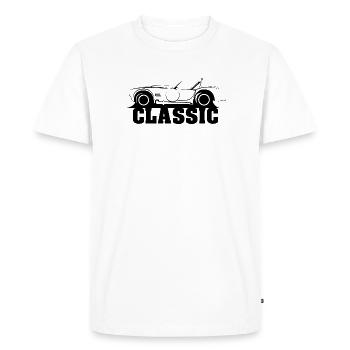 Classic Cobra Car Retro Vintage Oldschool Logo - T-shirt Premium bio Homme - blanc - Devant - Nico (187cm)