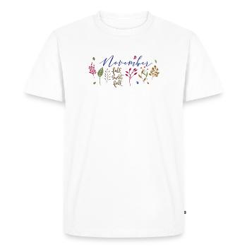 November Autumn Magic - Men's Premium Organic T-Shirt - white - Front - Nico (187cm)