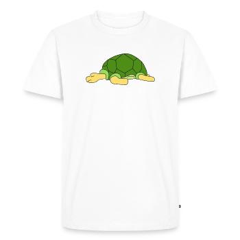 Cute Lazy Turtle Sleeping Funny Reptile Pet Owner - Men's Premium Organic T-Shirt - white - Front - Nico (187cm)