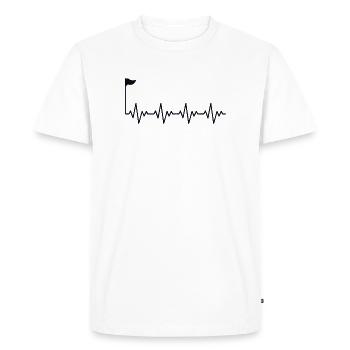 Golf Golfer Golf Golf Hole avec drapeau ECG Battement de cœur - T-shirt Premium bio Homme - blanc - Devant - Nico (187cm)