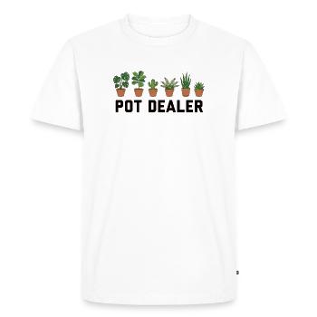 Jungle urbaine : votre dealer local de cannabis - T-shirt Premium bio Homme - blanc - Devant - Nico (187cm)