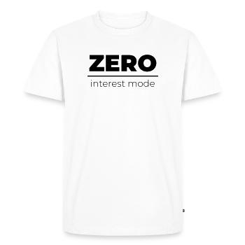 Mode Zéro Intérêt | Énoncé minimal - T-shirt Premium bio Homme - blanc - Devant - Nico (187cm)