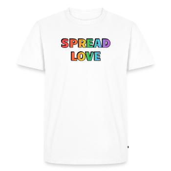Spread Love Rainbow Typography - Men's Premium Organic T-Shirt - white - Front - Nico (187cm)