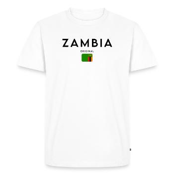 Zambian flag, elegant minimalist design - Men's Premium Organic T-Shirt - white - Front - Nico (187cm)