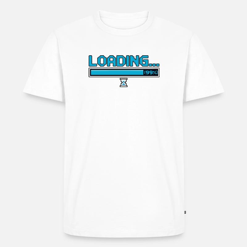 Pixel-Ladebar mit Sanduhr - Männer Premium Bio T-Shirt - Weiß