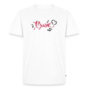 Écriture musicale Notes de musique Heart Music Festival - T-shirt Premium bio Homme - blanc - Devant - Nico (187cm)