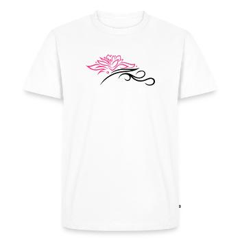 Lotus mit Tribal - T-shirt Premium bio Homme - blanc - Devant - Nico (187cm)