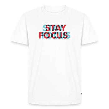 Stay Focused Geometric Duo - Men's Premium Organic T-Shirt - white - Front - Nico (187cm)