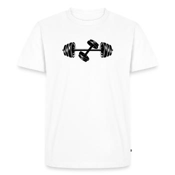 Weights dumbbell discs dumbbell 2 - Men's Premium Organic T-Shirt - white - Front - Nico (187cm)