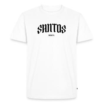 Santos Brasil Blackletter Design - Men's Premium Organic T-Shirt - white - Front - Nico (187cm)