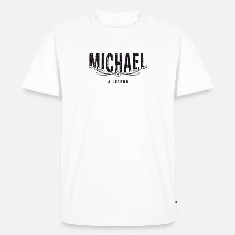MICHAEL A LEGEND - Männer Premium Bio T-Shirt - Weiß