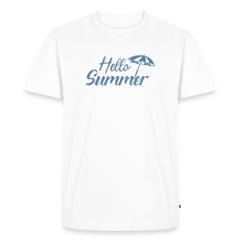 Hello Summer Umbrella - Men's Premium Organic T-Shirt - white - Front - Nico (187cm)