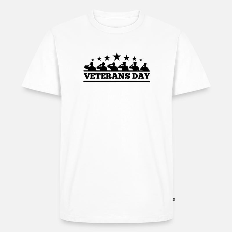 Emblem Veterans Day - Männer Premium Bio T-Shirt - Weiß