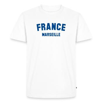 MARSEILLE France Frankreich - T-shirt Premium bio Homme - blanc - Devant - Nico (187cm)