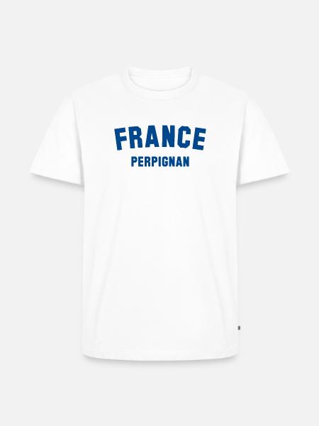 PERPIGNAN, France, France - Men's Premium Organic T-Shirt - white